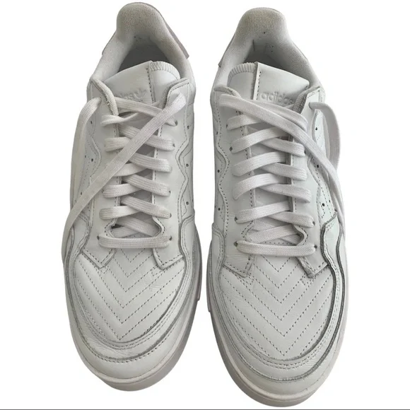 ADIDAS Supercourt Leather Sneakers Cloud White Lilac Tennis Athletic Size 10 - Picture 6 of 16